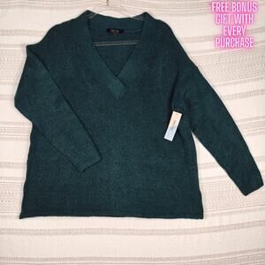 Witty Fox Green V-Neck Pullover Sweater Size L New With Tags